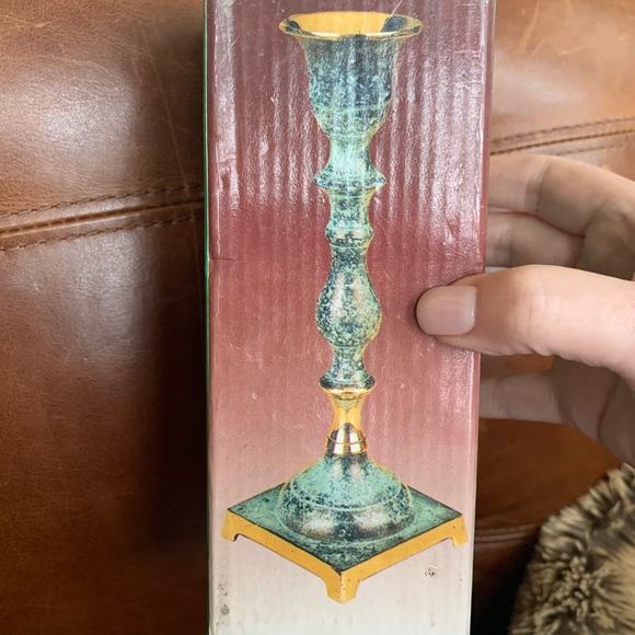 Astoria Grand Small Patina Brass Candlestick - Picture 2 of 5